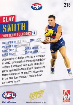 2013 Select Prime AFL #218 Clay Smith Back